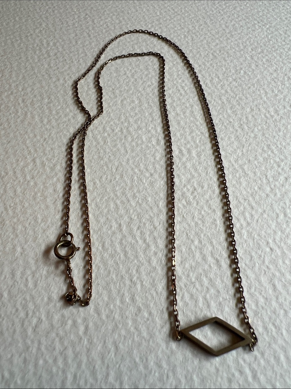 Sterling Silver Minimal Geometric Pendant Necklace - Gold Tone
